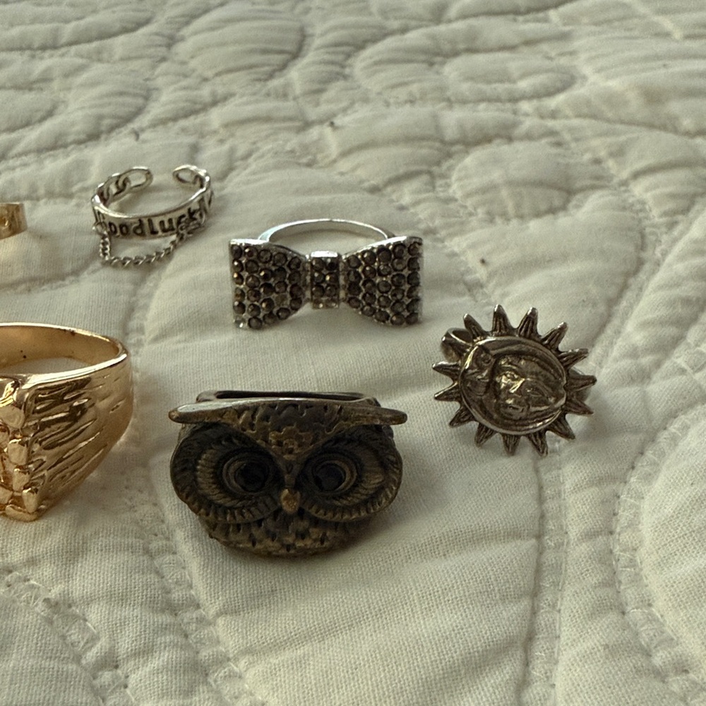 Gold and Silver Statement Rings Set - Picture 3 of 3